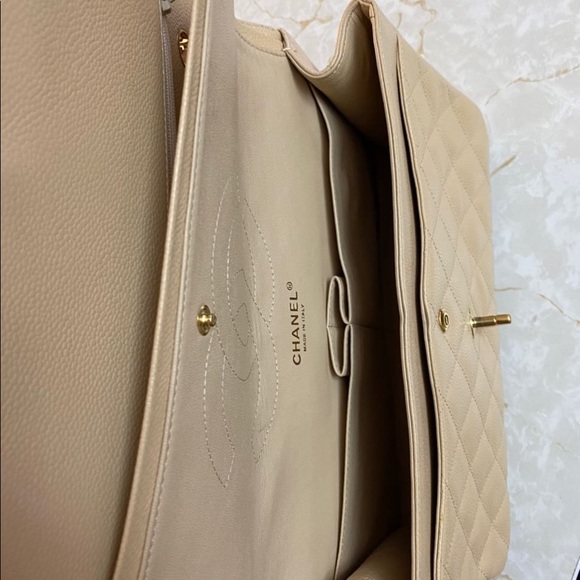 Chanel jumbo double flap beige caviar bag - Picture 7 of 9